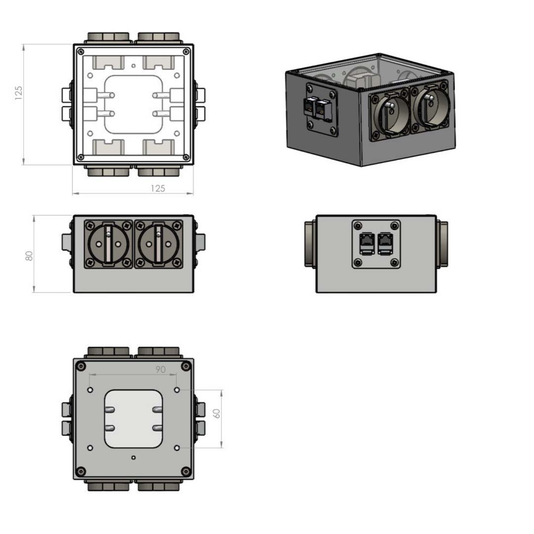 Aufbodentank 6-fach, ideal zum Nachrüsten von Steckdosen und anderen Anschlüssen (1206) 4