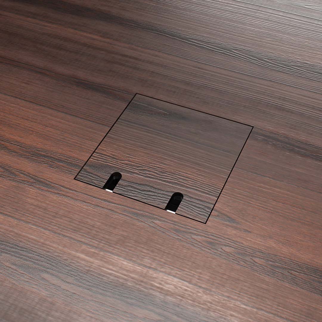 Bodensteckdose, 2-fach, belegbar, aufliegender Deckel aus Aluminium (8802B) 2