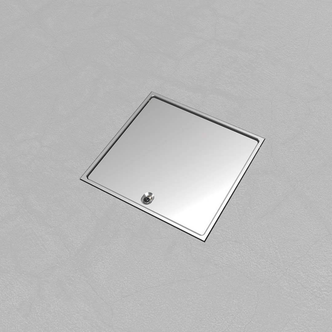 Bodensteckdose, 2-fach, eckig, Klappdeckel aus Aluminium, IP65 (8702A) 2