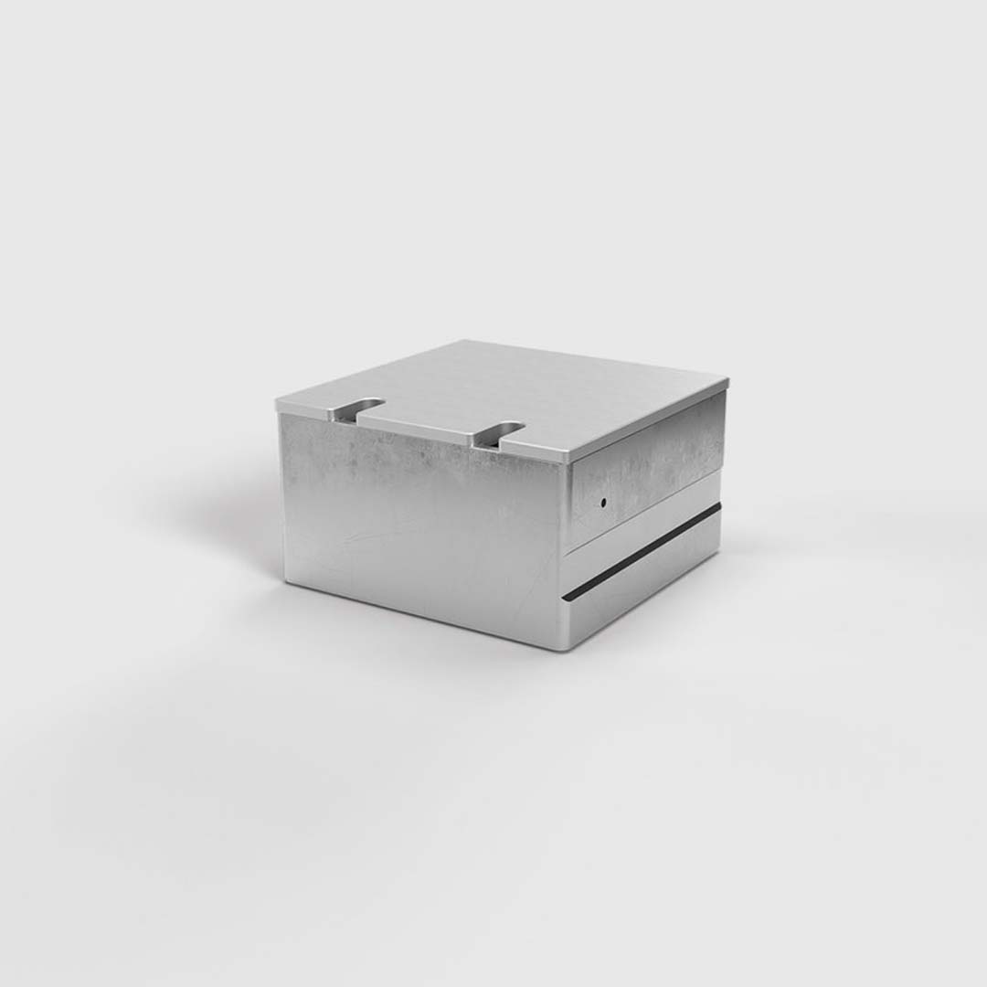 Bodensteckdose, 2-fach, eckig, aufliegender Deckel aus Aluminium (8802A) 4