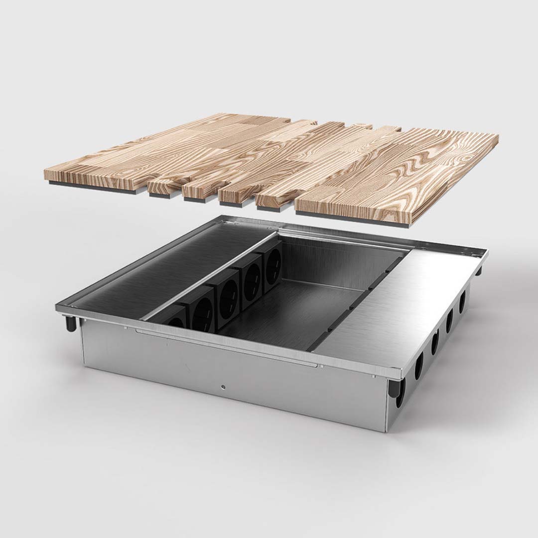 Bodentank, 10-fach, belegbar, aufliegender Deckel aus Aluminium (8810B) 1