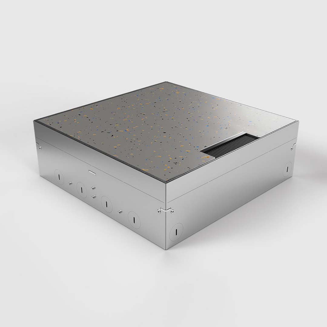 Bodentank, 12-fach, belegbar, Klappdeckel aus Edelstahl (8912B) 2