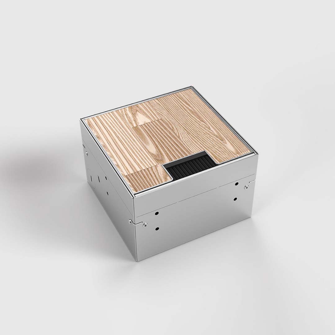 Bodentank, 2-fach, belegbar, Klappdeckel aus Edelstahl mit Bürstenauslass (8902BB) 4