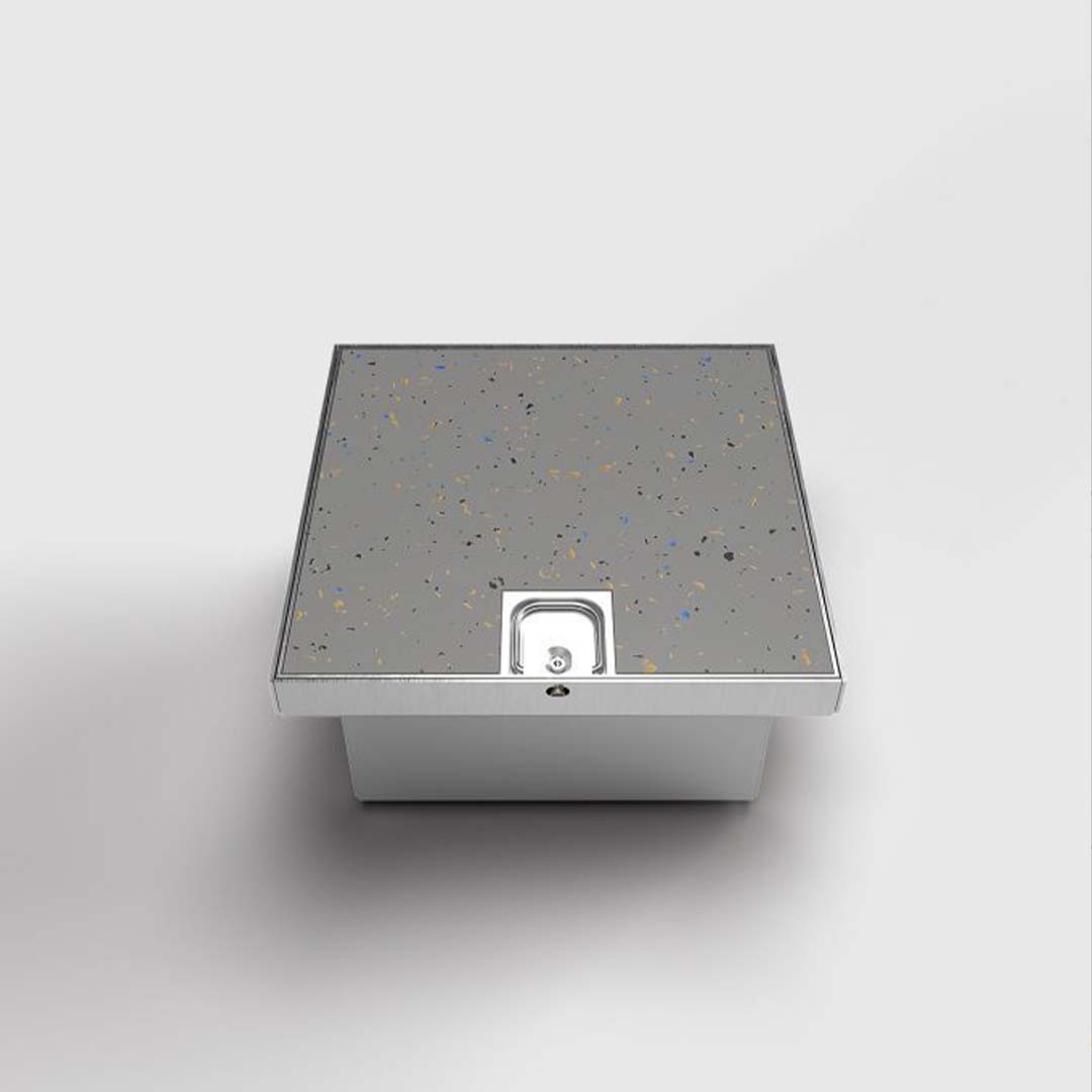 Bodentank, 3-fach, eckig, Klappdeckel aus Edelstahl, belegbar, IP54 (2003B) 7