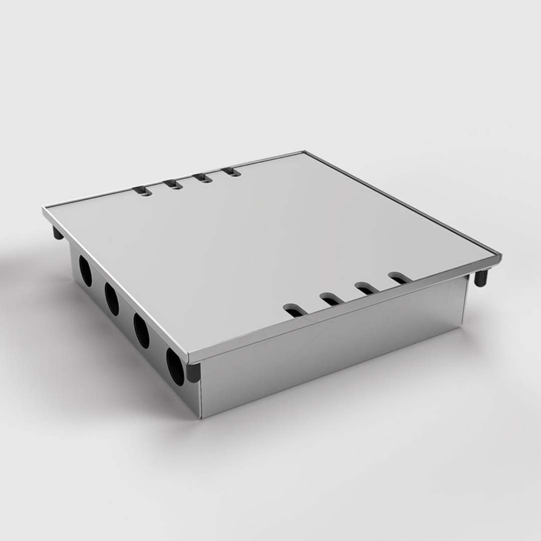 Bodentank, 8-fach, eckig, aufliegender Deckel aus Aluminium (8808A) 3