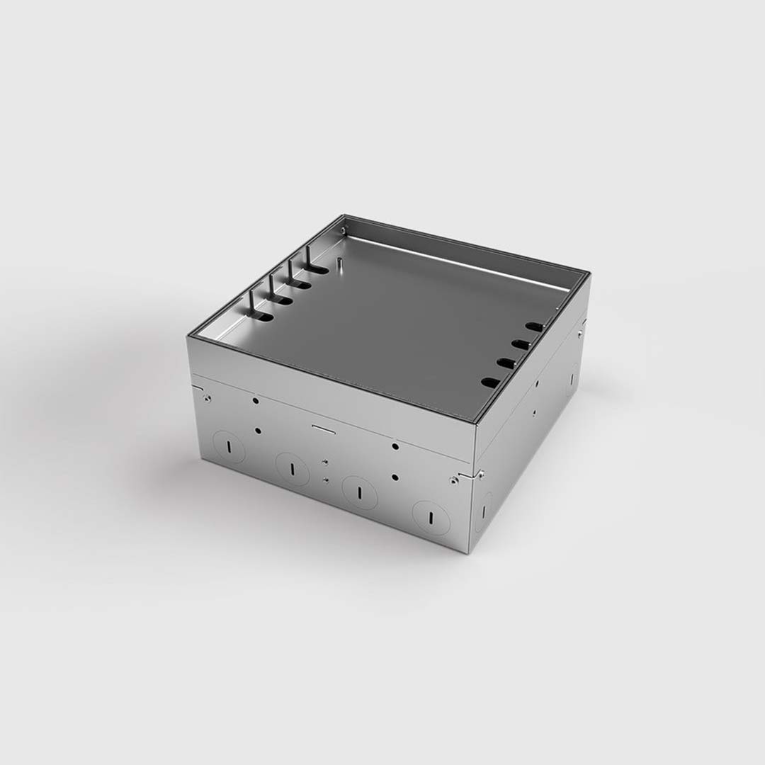 Bodentank, 8-fach, höhenverstellbar, belegbar, Klappdeckel aus Edelstahl mit Kabelauslass (8908B) 3