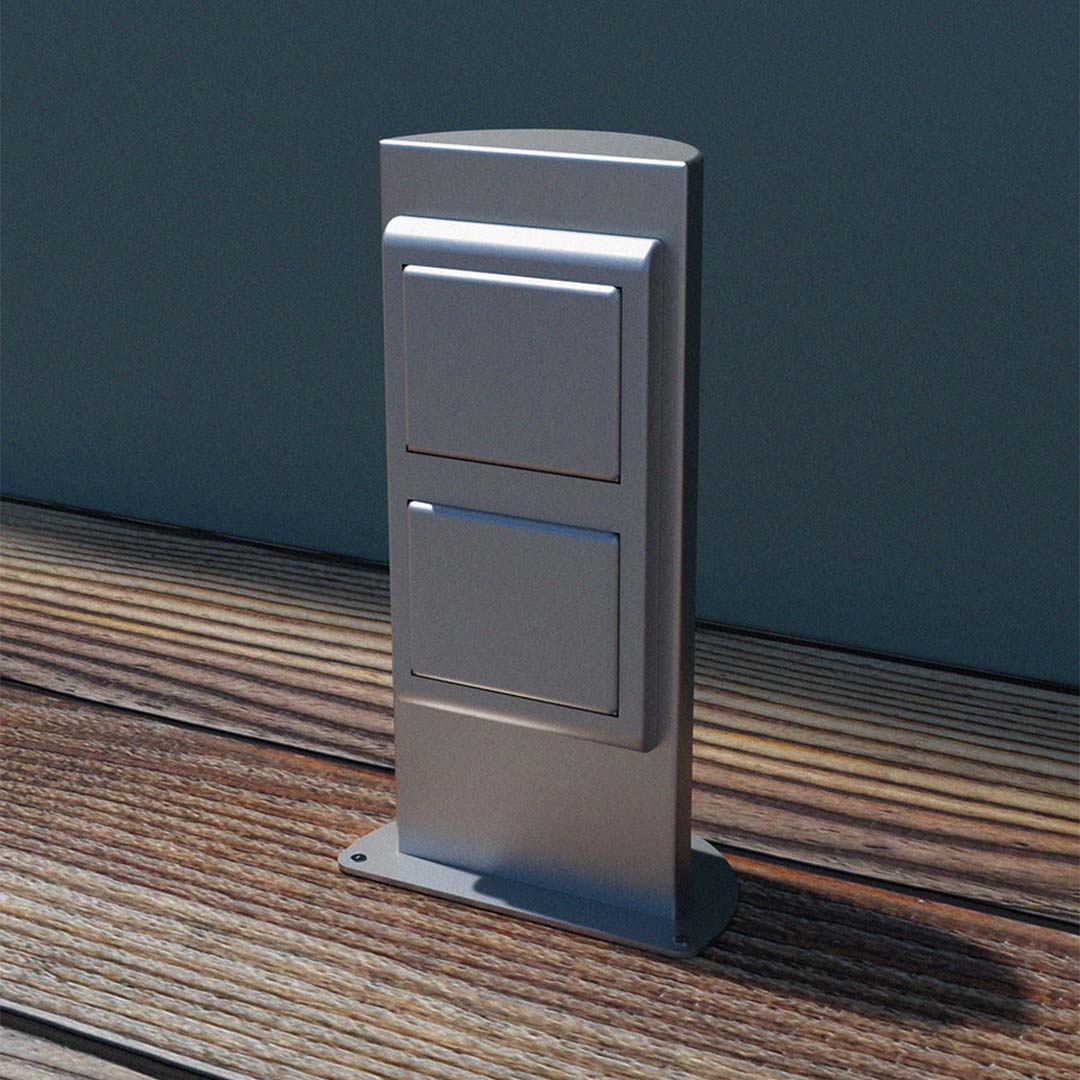 Energiesäule, 230mm hoch, halbrund, Edelstahl (ES301-1) 3