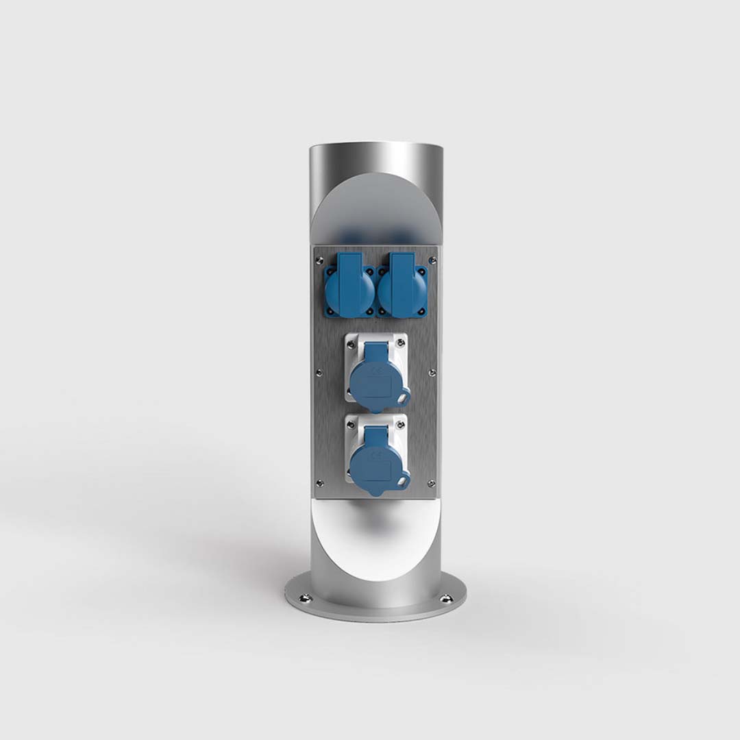 Energiesäule Energiepoller, 438mm hoch, IP 44, Edelstahl (ES321) 1