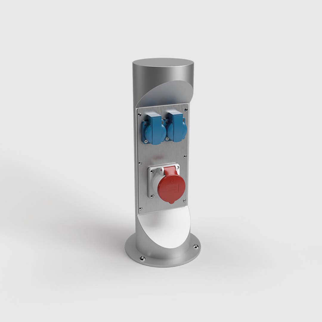 Energiesäule Energiepoller, 438mm hoch, IP 44, Edelstahl (ES321) 3