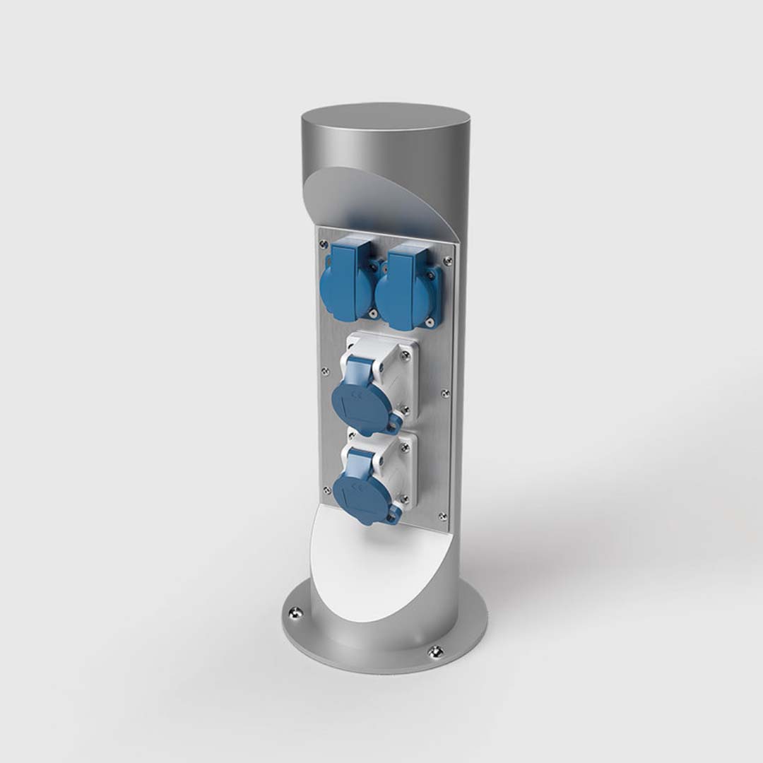 Energiesäule Energiepoller, 438mm hoch, IP 44, Edelstahl (ES321) 4