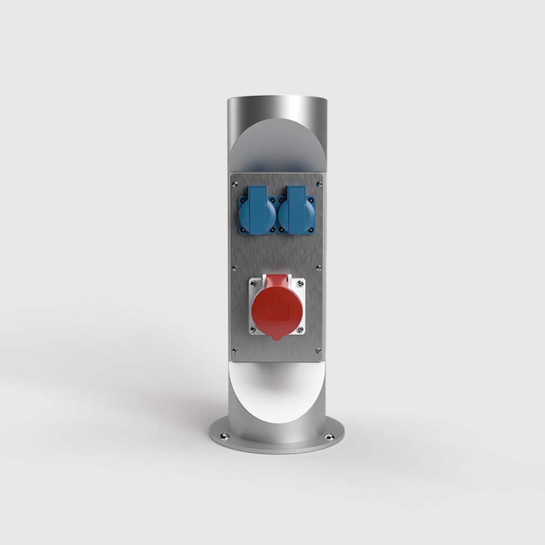 Energiesäule Energiepoller, 438mm hoch, IP 44, Edelstahl (ES321) 6
