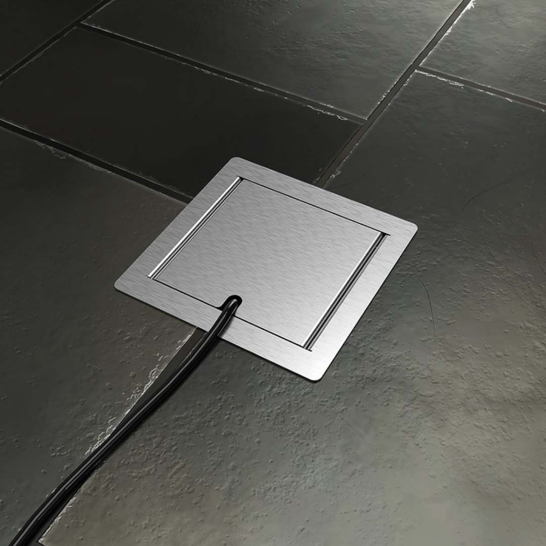 Hohlbodentank, 1-fach, eckig, Rahmen und Klappdeckel aus Edelstahl (8501E) 2