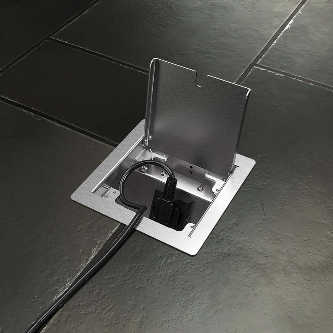 Hohlbodentank, 1-fach, eckig, Rahmen und Klappdeckel aus Edelstahl (8501E) 3