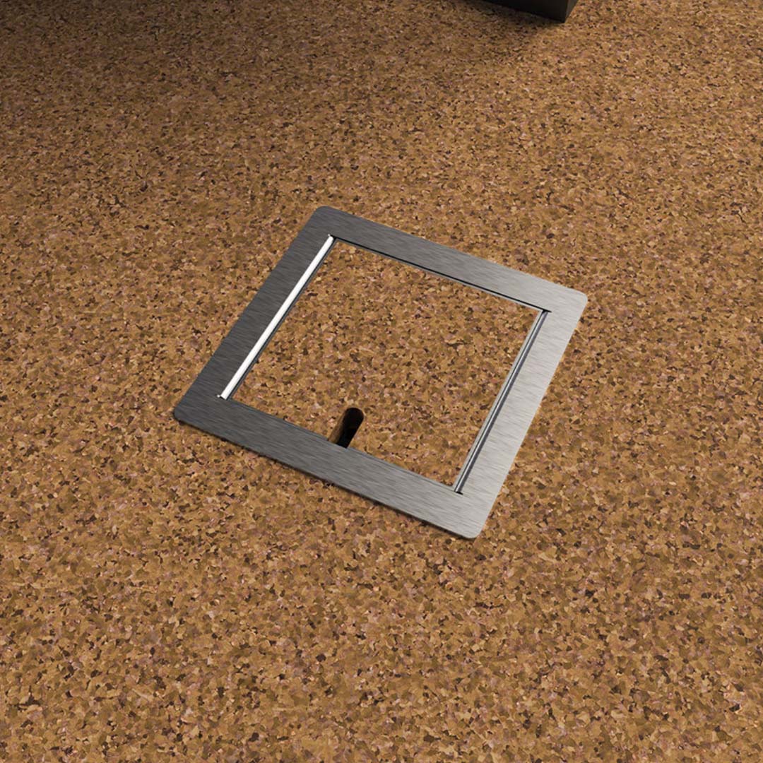 Hohlbodentank, 1-fach, eckig, belegbar, Rahmen und Klappdeckel aus Edelstahl (8501B) 2