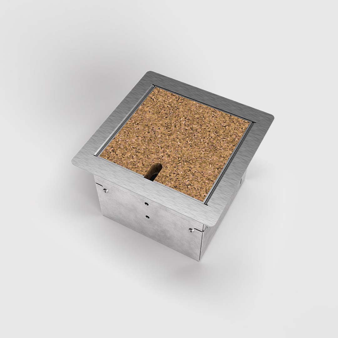 Hohlbodentank, 1-fach, eckig, belegbar, Rahmen und Klappdeckel aus Edelstahl (8501B) 3