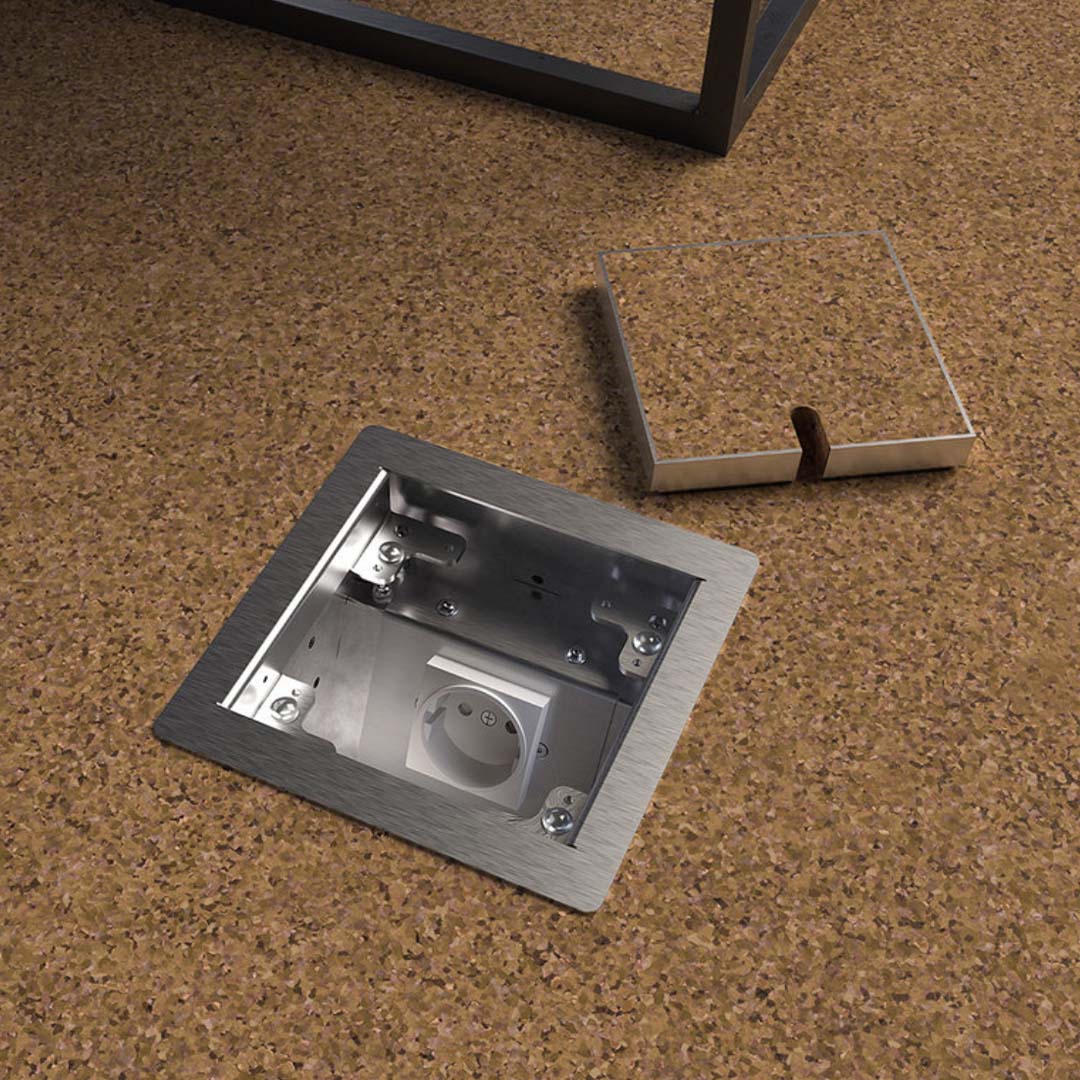 Hohlbodentank, 1-fach, eckig, belegbar, Rahmen und Klappdeckel aus Edelstahl (8501B) 7