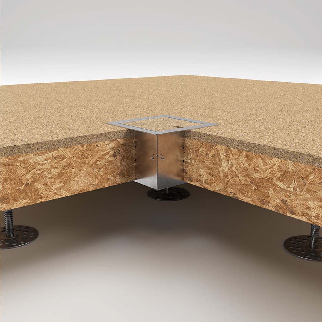 Hohlbodentank, 1-fach, eckig, belegbar, Rahmen und Klappdeckel aus Edelstahl (8501B) 8