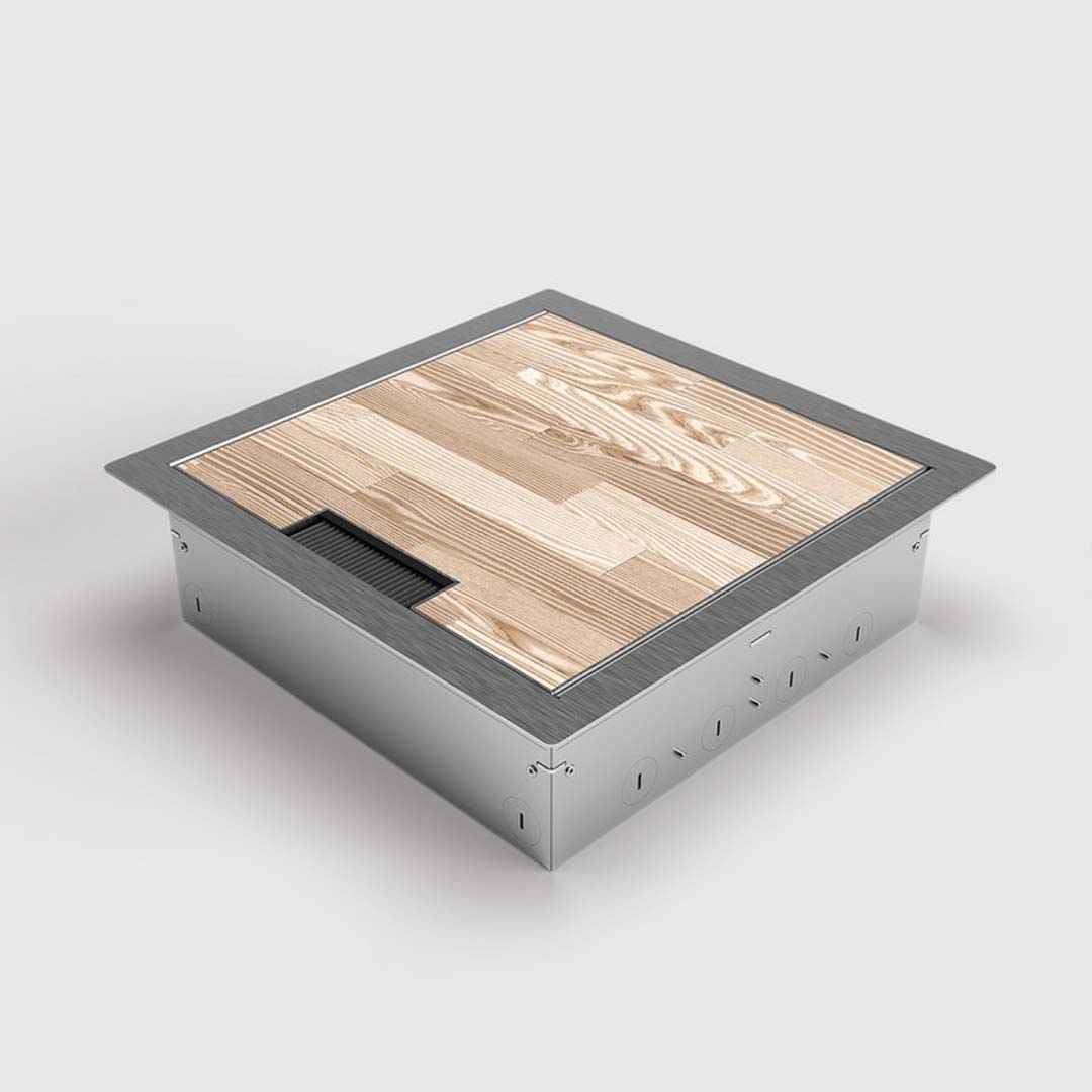 Hohlbodentank, 12-fach, eckig, belegbar, Rahmen und Klappdeckel aus Edelstahl (8512B) 2