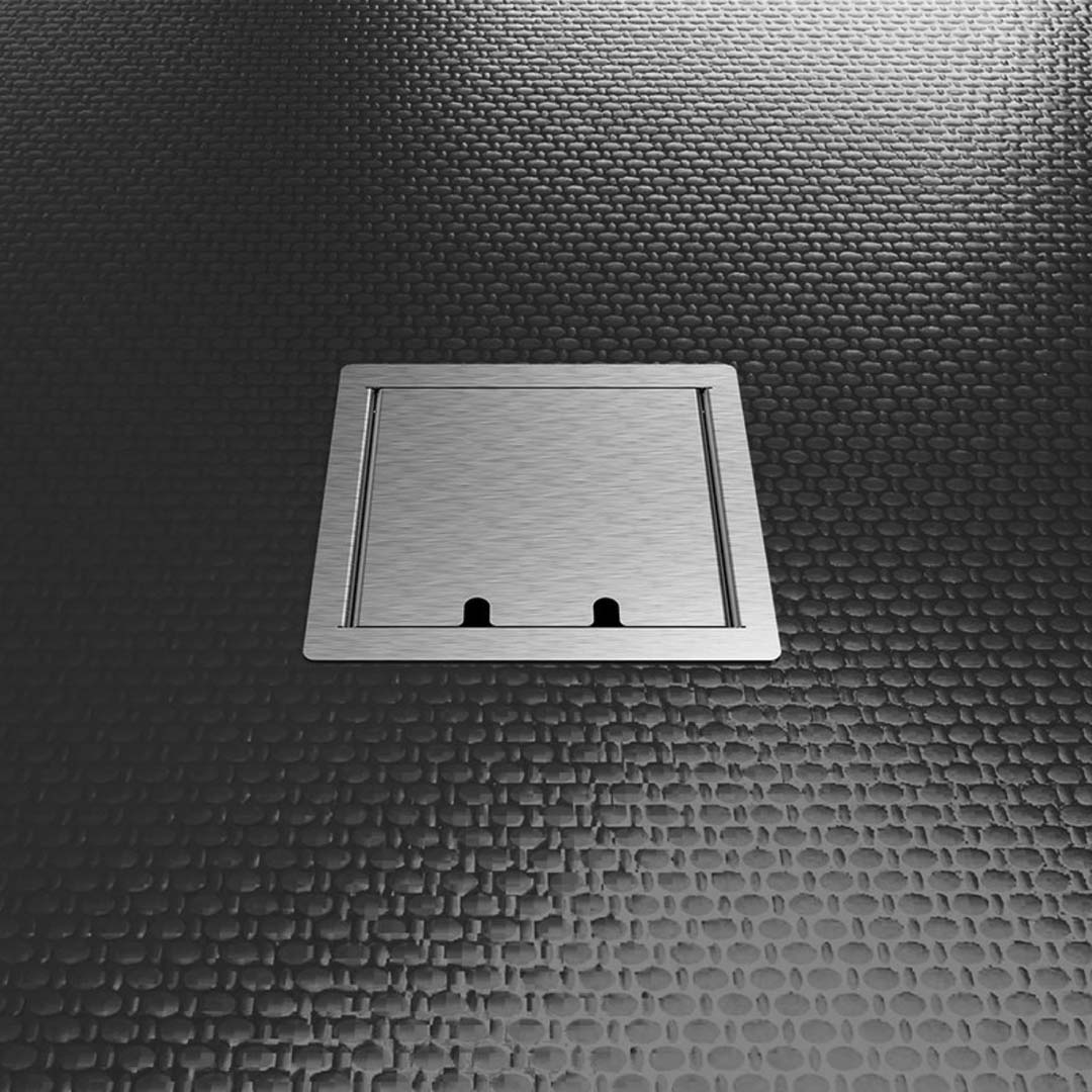 Hohlbodentank, 2-fach, eckig, Rahmen und Klappdeckel aus Edelstahl (8502E) 2