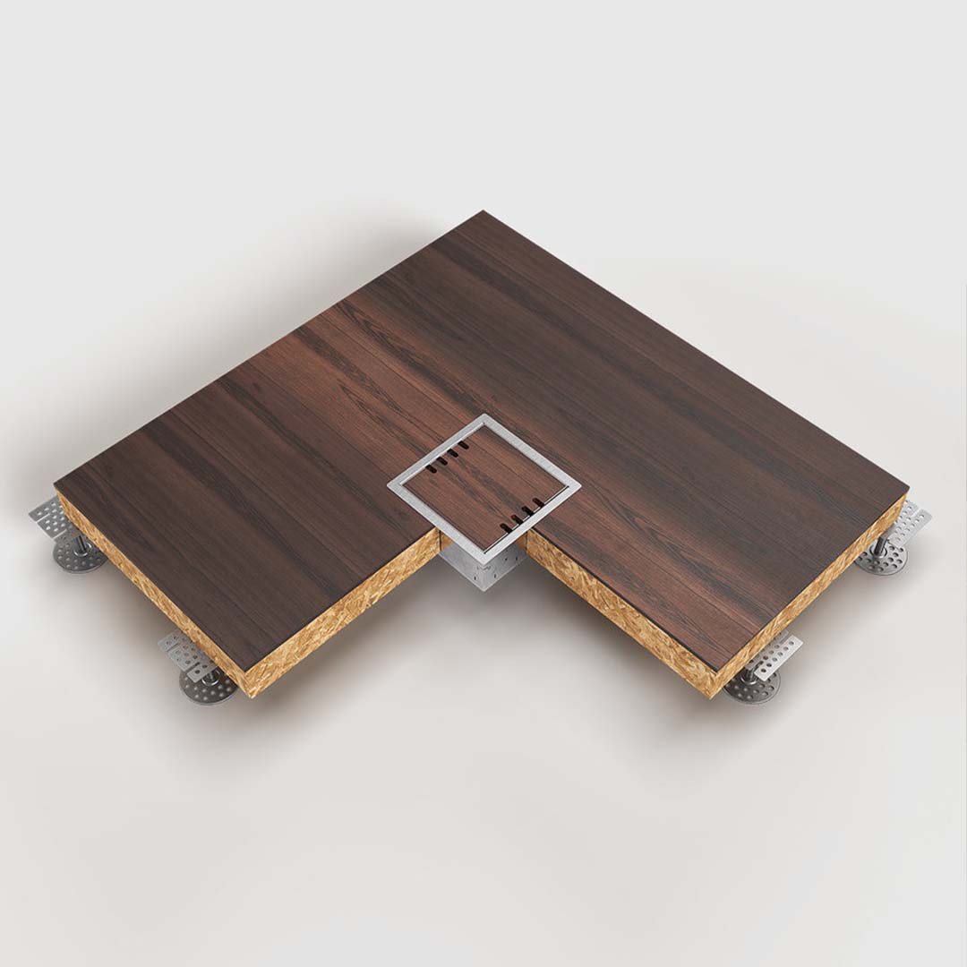 Hohlbodentank, 8-fach, eckig, belegbar, Rahmen und Klappdeckel aus Edelstahl (8508B) 7