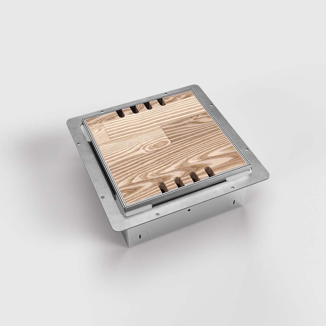 Hohlbodentank, 8-fach, höhenverstellbar, belegbar, Klappdeckel aus Edelstahl (8908H) 2