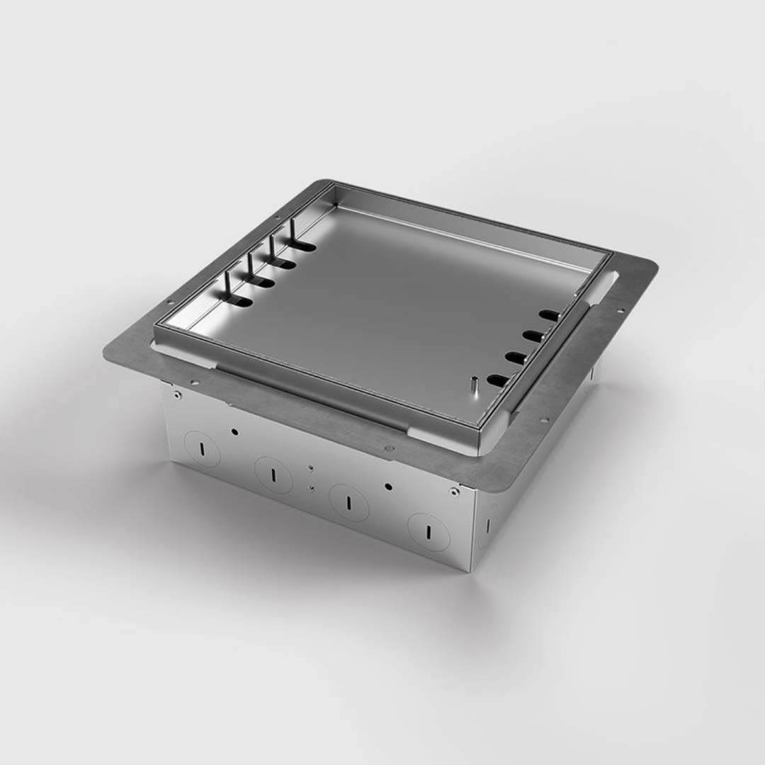 Hohlbodentank, 8-fach, höhenverstellbar, belegbar, Klappdeckel aus Edelstahl (8908H) 3