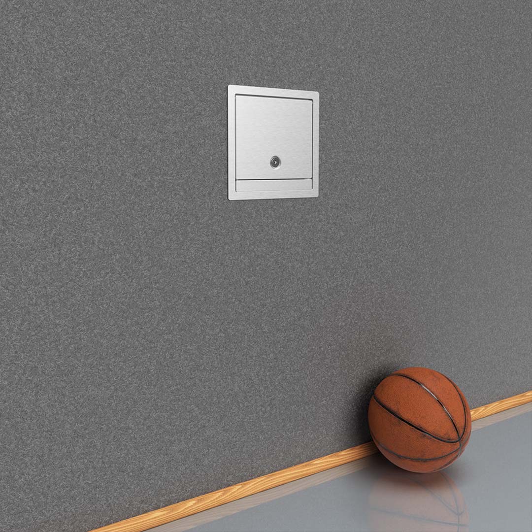 Wandsteckdose, Unterputz, 3-fach, spritzwassergeschützt, verschließbar, Deckel aus Aluminium (5503A) 7